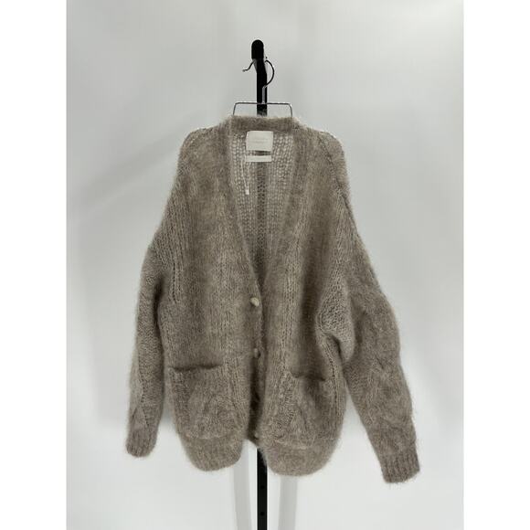 Citizens Of Humanity 'Padma' Beige Mohair Cable Cardigan Size S - Picture 2 of 4